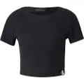 GUESS for woman. W5YP14KAQL2 Top Prisca black (S), Casual, Cotton, Short sleeve
