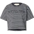 Michael Kors for woman. MT551R9HM7 Striped cotton short t-shirt with black logo (L), Casual, Short sleeve