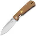 Kizer Cutlery Retro foldekniv, Brown Micarta & Brass Inlay, Satin