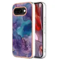 Mtp Products Google Pixel 9a Marble Pattern Electroplated IMD TPU-deksel - Lilla / Blå