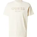 GUESS for man. M5YI17I3Z14 T-shirt with beige front logo (S), Casual, Synthetic, Short sleeve