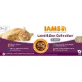 IAMS Advanced Nutrition Senior 7+ Land & Sea Collection i saus - Sparepakke: Mikspakke 2 (96 x 85 g, 4 smaker)