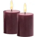 Sirius Sille Genopladelig Bloklys Mini Bordeaux - Ø 5 cm - H 6,5 cm - 2stk