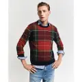 Gant for man. 8030223 Checked jumper red (S), Casual, Wool