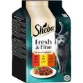 Sheba Økonomipakke Sheba Fresh & Fine, poser 72 x 50 g - Storfekjøtt, kylling og lam i saus