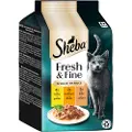 Sheba Multipack Sheba Fresh & Fine, poser 6 x 50 g - Kylling, kalkun og and i saus