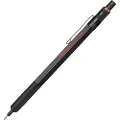 Rotring roterende mekanisk blyant 500, 0,7 mm, svart grepsone, klips og trykknapp laget av metall, skaft av (1852307)