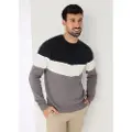 Bendorff for man. 870465408 Ottoman ribbed knitted jumper with multicoloured box collar (XXL), Casual, Multicolor, Cotton