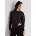 Victorio & Lucchino , V&L for woman. 350038072 Basic jumper with lilac slit (XS), Casual, Purple, Viscose, Long sleeve