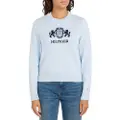 Tommy Hilfiger for woman. WW0WW43960 Blue crew neck jumper (L), Casual, Organic Cotton, Sustainable