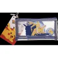 Pokémon Filled MESH pencil pouch w/stationery articles: 2 triangular pencils 1 round sharpener 1 shaped eraser 1 shaped memo pad. Size of pencil pouch L 20 cm H 9.5 cm
