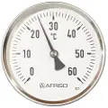 Erik Faergemann Termometer Ø100x100mm, 0-120 C - Rust/syrefast udgave, Føler: Ø8 mm bagud, Nøjagtigh.: Kl 1,0