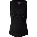 GUESS for woman. W5YP00KCXJ2 Sleeveless top with embroidered logo black (XS), Casual, Synthetic, Sleeveless / Straps