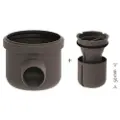 Unidrain 50 mm hjørneudløb med vandlås, uden studs, vandret