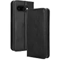 Mtp Products Google Pixel 9a Retro Lommebok-deksel med Magnetisk Lukning - Svart