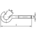 Toolcraft 159618 Bøjede skruekroge 60 mm Galvaniseret stål M5 100 stk