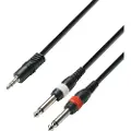 Adam hall 3 Star, 3.5mm, Hankjønn, 2 x 6.35mm TS, Hankjønn, 3 m, Sort, Rød, Hvit