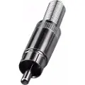 Monacor T-700, RCA-plugg, Metallic, Metall, Krom