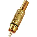 Monacor T-707G/SW, RCA plug, Svart, Gull, Metall, Gull