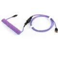 Dutzo Coiled Aviator Micro-USB B cable - Purple - Upgrade Accessories - Lilla