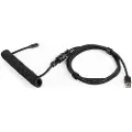 Dutzo Coiled Aviator Micro-USB B cable - Black - Upgrade Accessories - Svart