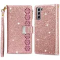 Mtp Products Starlight Series Samsung Galaxy S22 5G Lommebok-deksel - Roségull