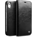 Qialino Classic iPhone XR Lommebok-deksel I Lær - Svart