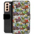 Mtp Products Samsung Galaxy S21+ 5G Premium Lommebok-deksel - Graffiti