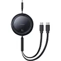 Baseus Bright Mirror Series 2in1 USB-C-kabel med uttrekkbar kabel 100W 1m - Svart