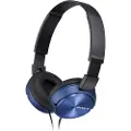 Sony MDR-ZX310APL - Hodetelefoner med mikrofon - full størrelse - kablet - 3,5 mm jakk - blå