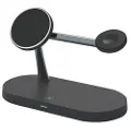Mtp Products 5 i 1 magnetisk trådløs lader for iPhone, Apple Watch, AirPods hurtigladestasjon - Svart