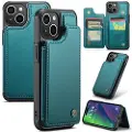 CASEME iPhone 15 Plus C22-etui RFID-kortlommebok - grønn