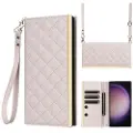 Mtp Products Samsung Galaxy S24 Ultra Luksuriøst Vattert Lommeboketui - Beige