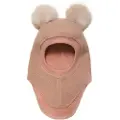 Huttelihut Balaclava Ull Alpakka Pompoms Rose Melange