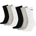 Puma Unisex Crew Socks 6 pack, Clothing, Grey Combo, 35-38
