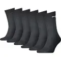 Puma Unisex Crew Socks 6 pack, Clothing, Black, 35-38