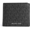 Michael Kors for man. 39F9LGYF5P Fine Greyson Wallet with logo black (OSFA), Casual, Canvas