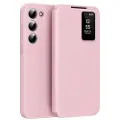 Mtp Products Samsung Galaxy S22 5G Smart Clear View Flip-etui med kortspor - Rosa