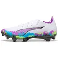 Puma ULTRA 6 CARBON BRILLIANCE FG Football Boots Women, Shoes, White/Fizzy Apple/Bright Aqua, 37