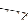 QAZQA Moderne skinnesystem med 5 spotter mørk bronse 1-fase GU10 70mm - Iconic Jeana Luxe