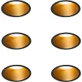 QAZQA Set van 6 moderne inbouwspots zwart met goud GU10 70mm IP44 - Dept