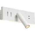 QAZQA Moderne justerbar vegglampe hvit med USB-C inkl. LED - Modric