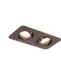 QAZQA Rundt innfelt spotlys mørk bronse GU10 50mm roterbart og vippbart IP44 2-lys - Alberto