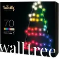 Twinkly Light Tree - Door Mounting Artificial Tree with 70 RGB + Warm White LEDs. 2 Meters. Black Wire.