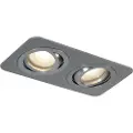 QAZQA Rund innfelt spotlight gunmetal GU10 50mm roterbar og vippbar IP44 2-lys - Alberto