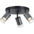 QAZQA Takspotlight Gunmetal Rund 3-Lys Roterbar og Justerbar - Drain