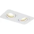 QAZQA Rundt innfelt spotlys hvit GU10 50mm roterbart og vippbart IP44 2-lys - Alberto