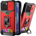 Mtp Products Multifunksjonell 4-i-1 iPhone 13 Hybrid-deksel - Rød