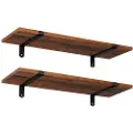 Songmics Sidebord med en skuff og 2 oppbevaringshyller - Rustikk brun / svart