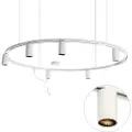 QAZQA Moderne hengende skinnesystem med 6 spotlights hvitt 1-fase GU10 50mm - Iconic Ruby Honey